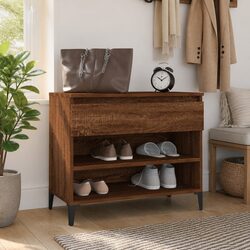 Shoe Cabinet Specifications: Brown Oak 70x36x60 cm