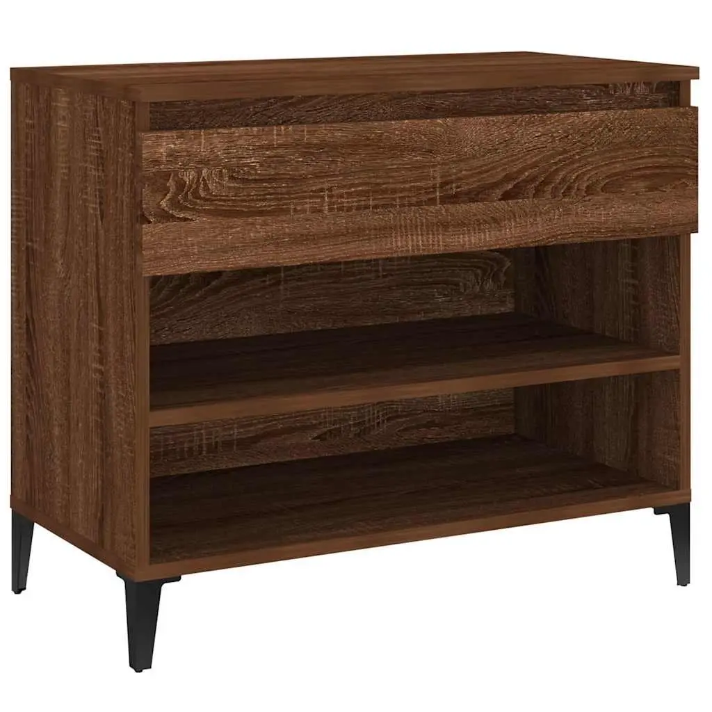Shoe Cabinet Brown Oak 70x36x60 cm Storage Organiser Engineered Wood 2