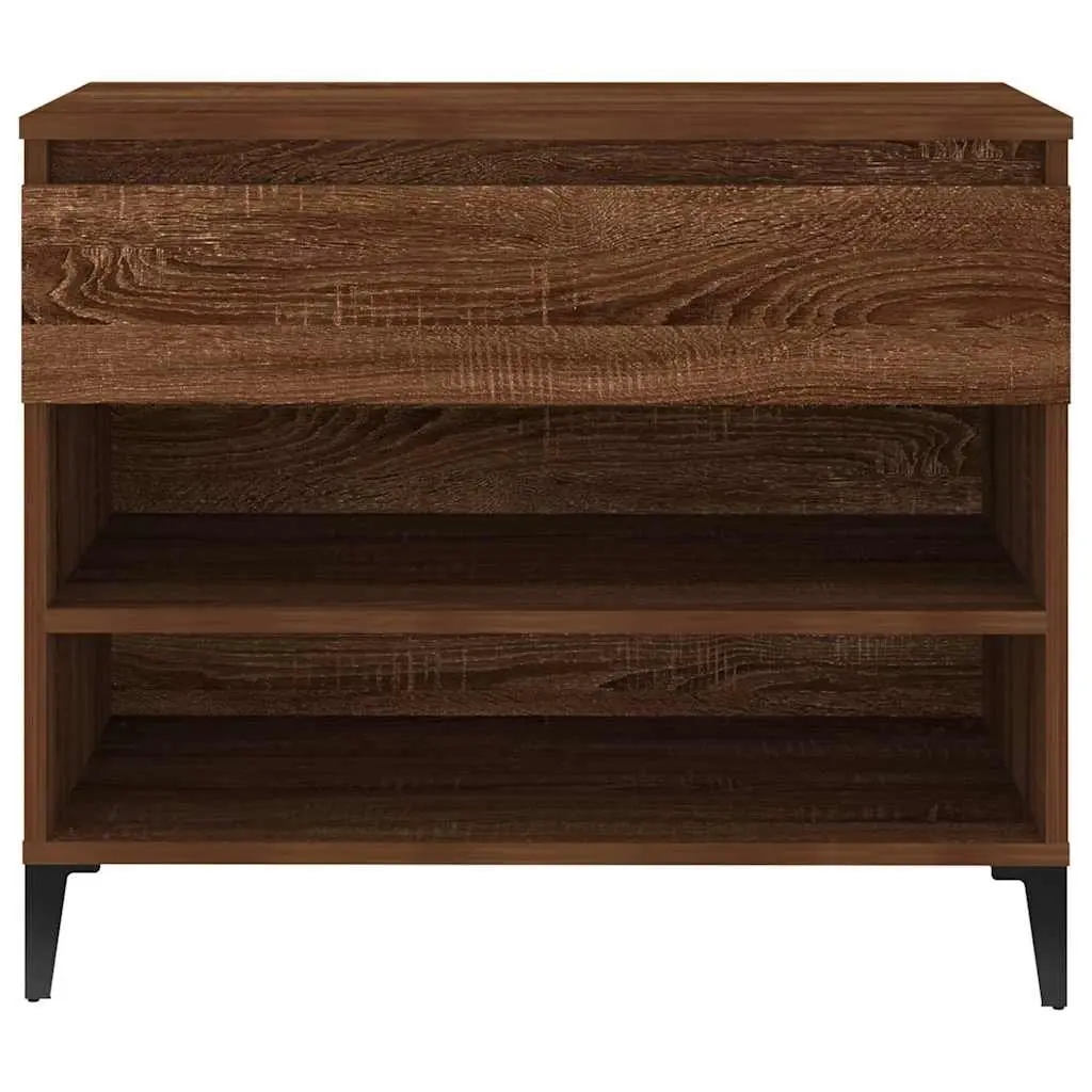 Shoe Cabinet Brown Oak 70x36x60 cm Storage Organiser Engineered Wood 2
