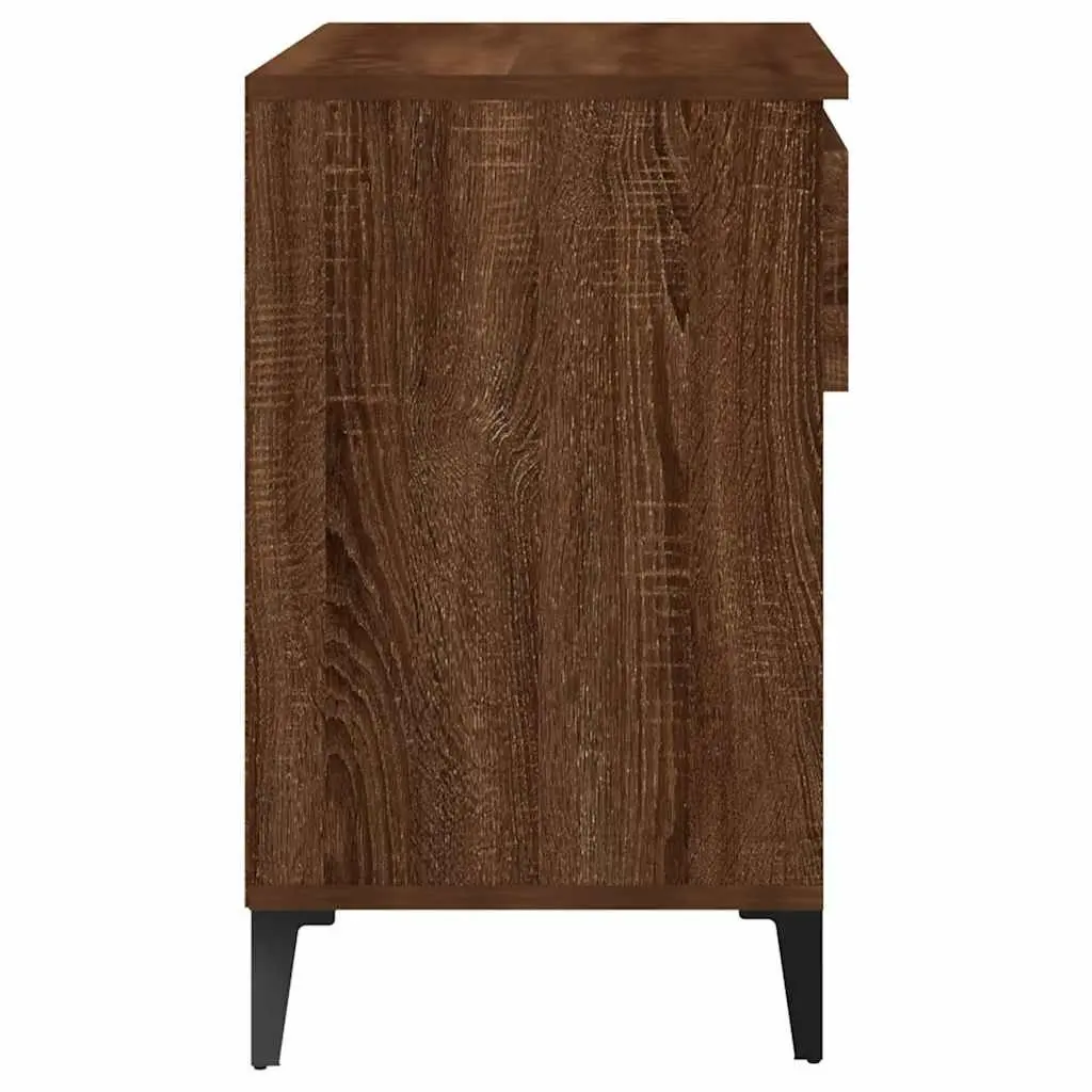 Shoe Cabinet Brown Oak 70x36x60 cm Storage Organiser Engineered Wood 2