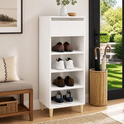 Shoe Cabinet Dimensions: 40x36x105cm, White Finish