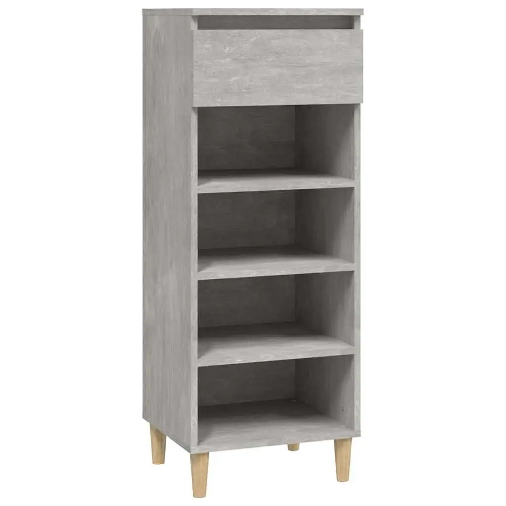 Shoe Cabinet Storage Organiser for Home 4 Shelves 1 Drawer Grey Wooden