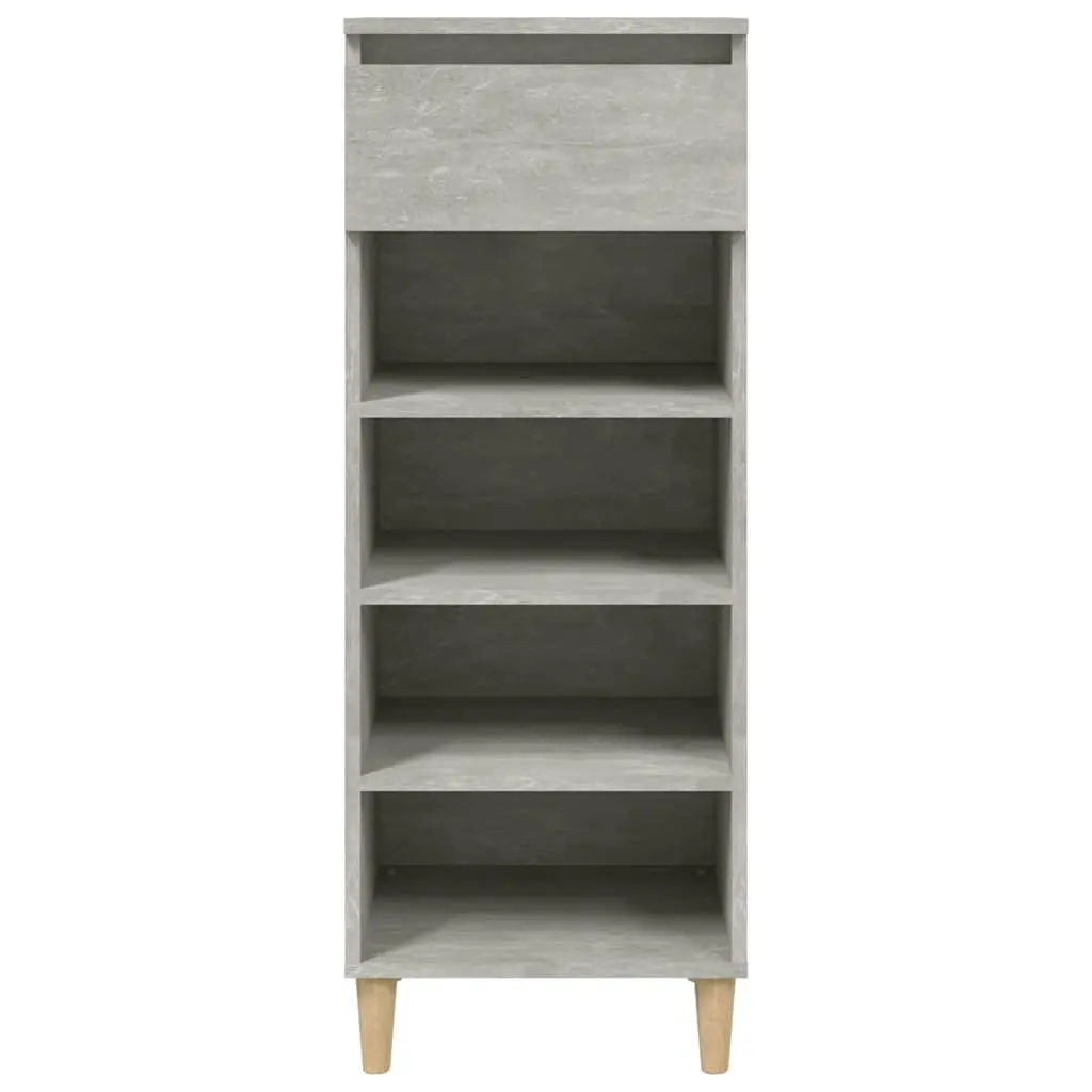 Shoe Cabinet Storage Organiser for Home 4 Shelves 1 Drawer Grey Wooden