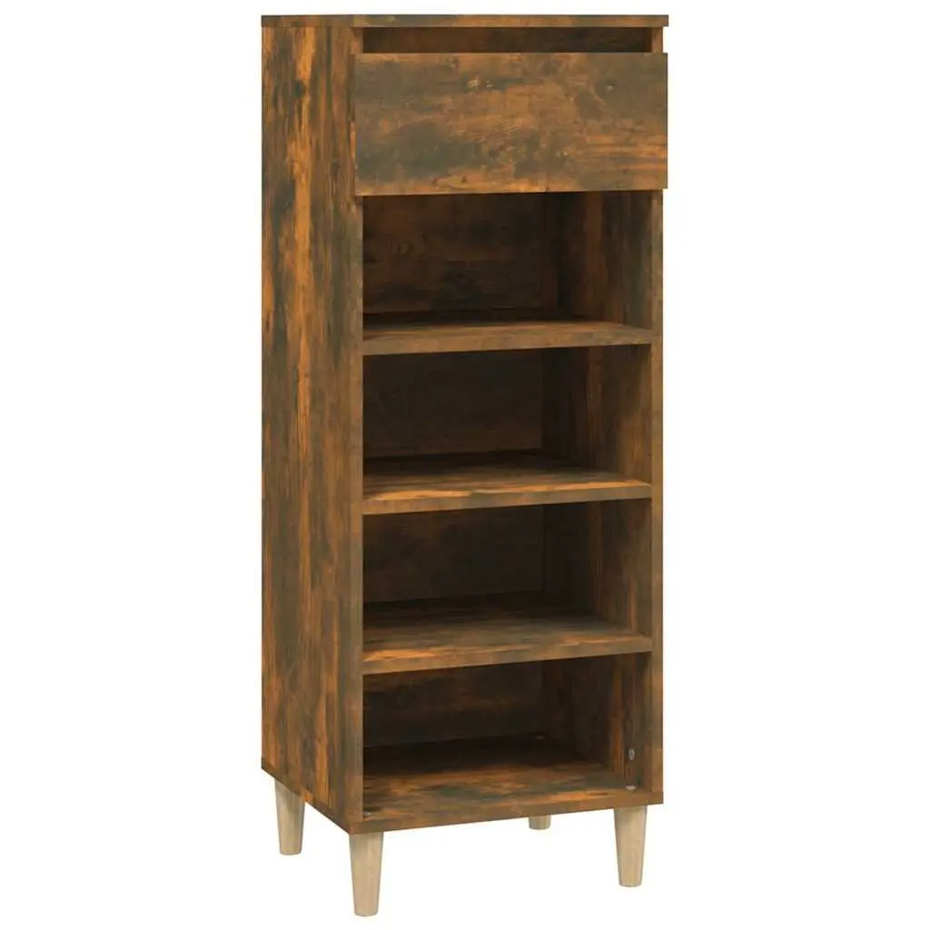 Shoe Cabinet Smoked Oak Entryway 40x36x105cm Storage Rack with Drawer and Shelves