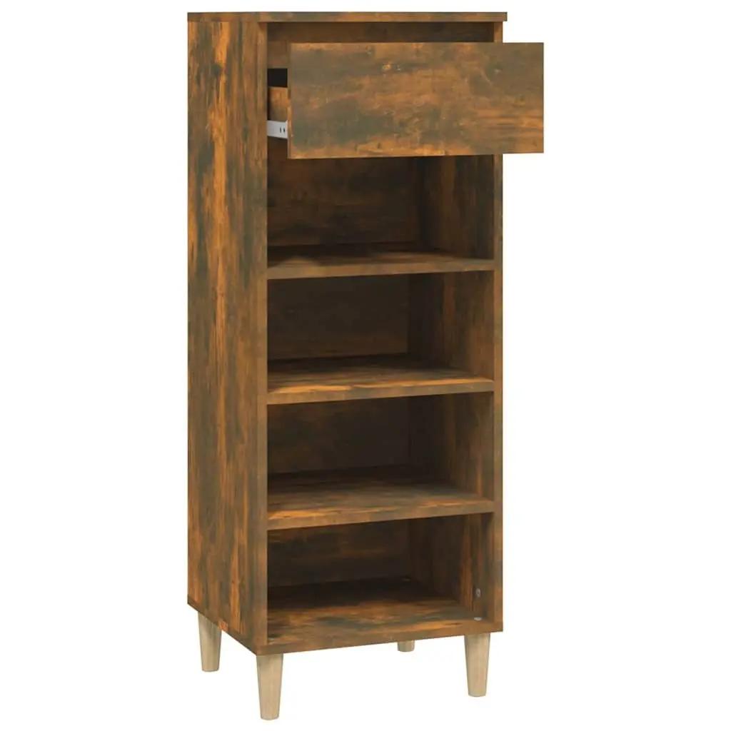 Shoe Cabinet Smoked Oak Entryway 40x36x105cm Storage Rack with Drawer and Shelves