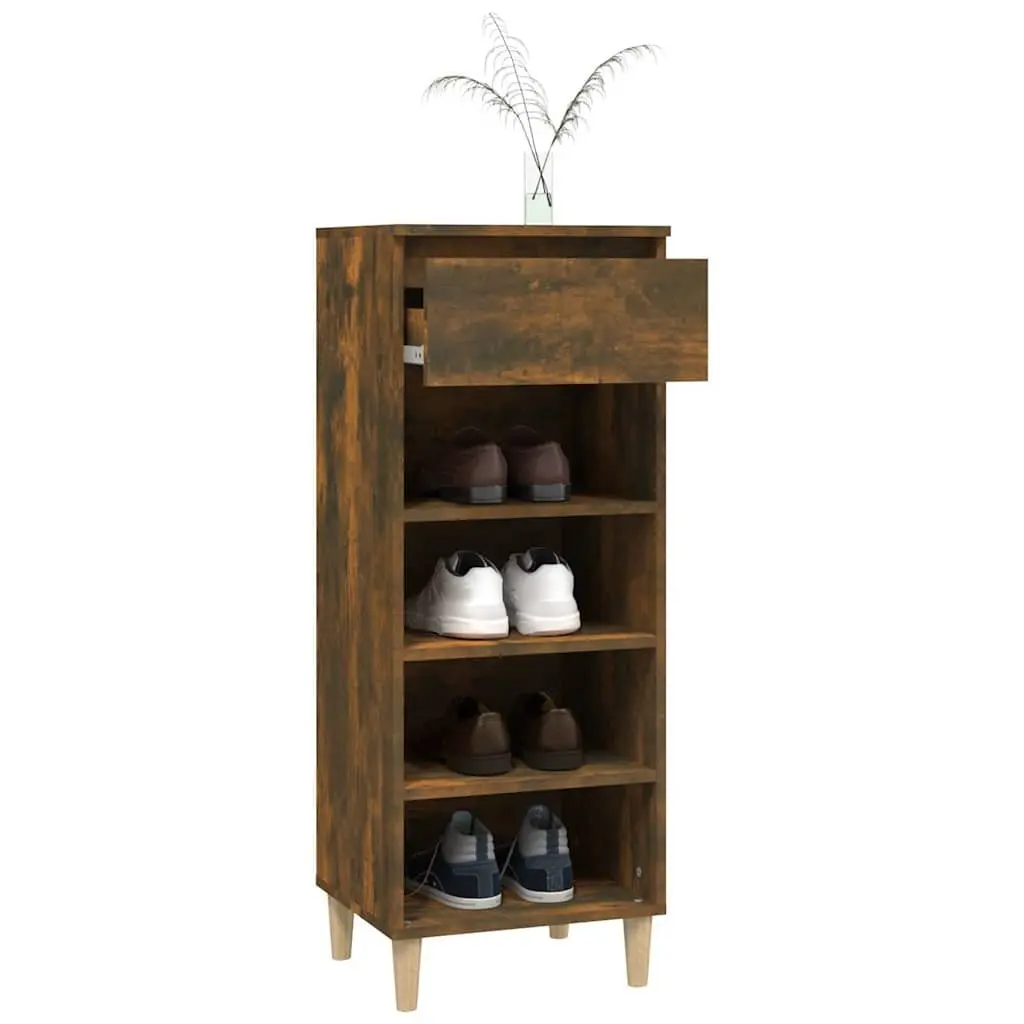 Shoe Cabinet Smoked Oak Entryway 40x36x105cm Storage Rack with Drawer and Shelves