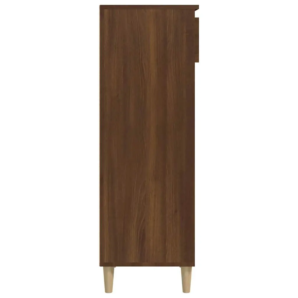 Shoe Cabinet for Home Organisation Brown Oak Engineered Wood 4 Shelves 1 Drawer