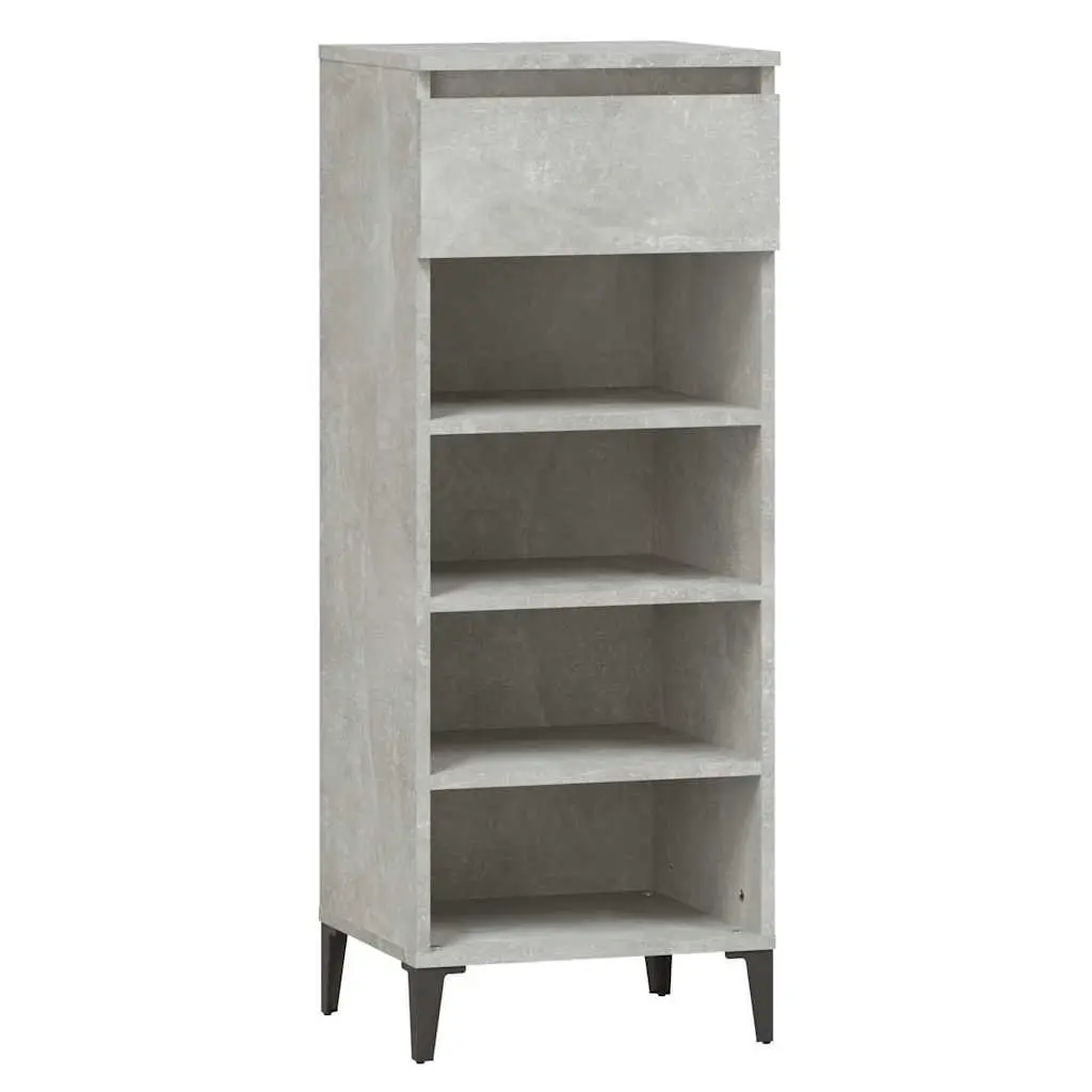 Shoe Rack Grey Storage Cabinet Organiser 40x36x105cm Engineered Wood Drawer