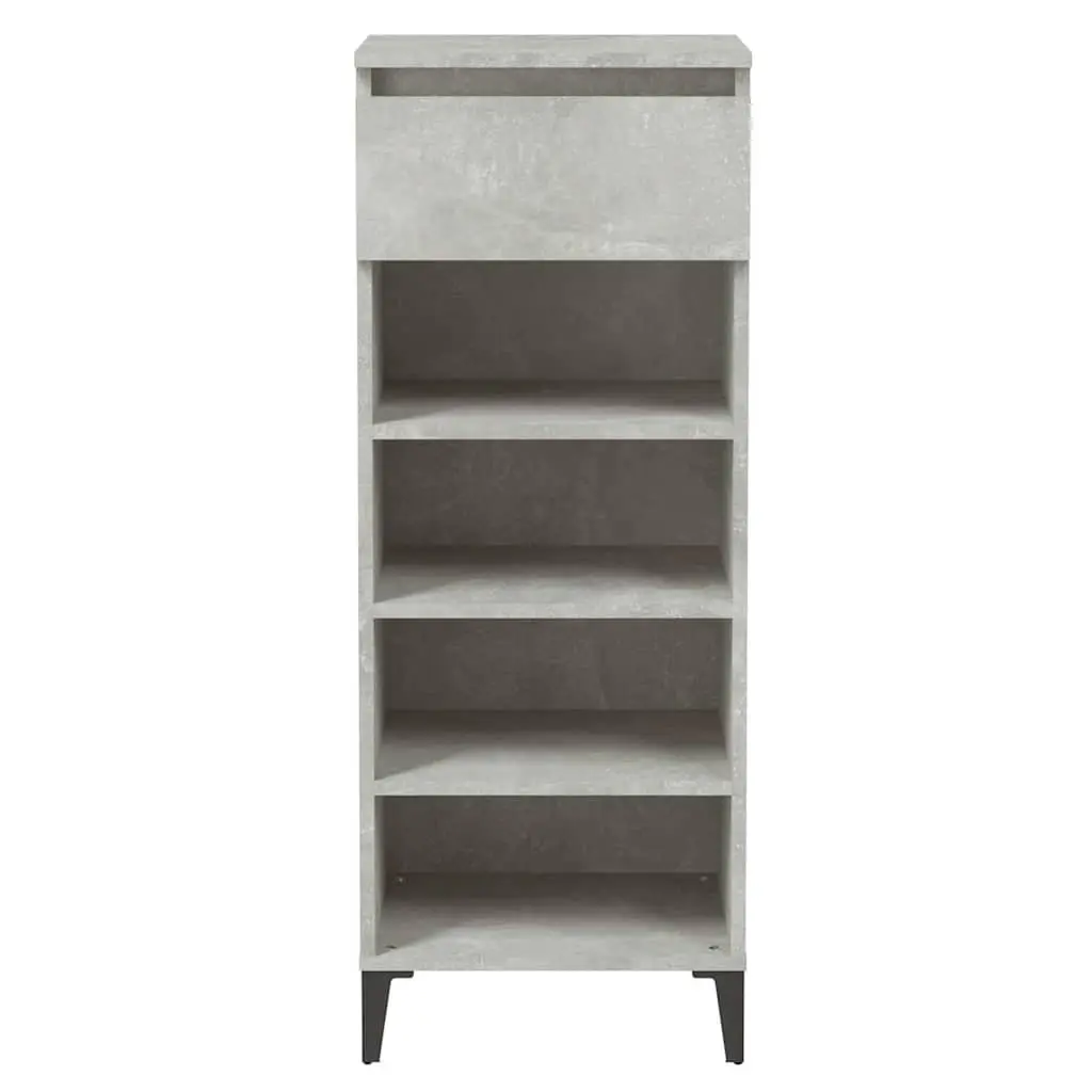 Shoe Rack Grey Storage Cabinet Organiser 40x36x105cm Engineered Wood Drawer