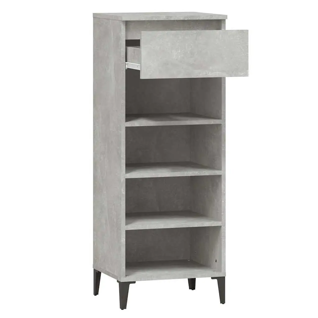 Shoe Rack Grey Storage Cabinet Organiser 40x36x105cm Engineered Wood Drawer