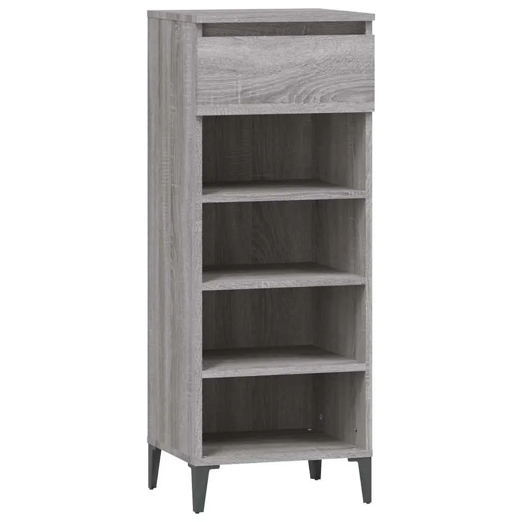 40x36x105cm Grey Engineered Wood Shoe Rack with 1 Drawer