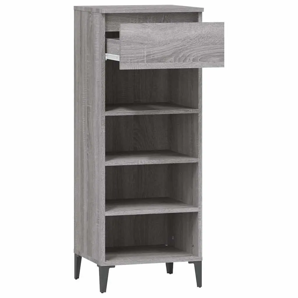40x36x105cm Grey Engineered Wood Shoe Rack with 1 Drawer