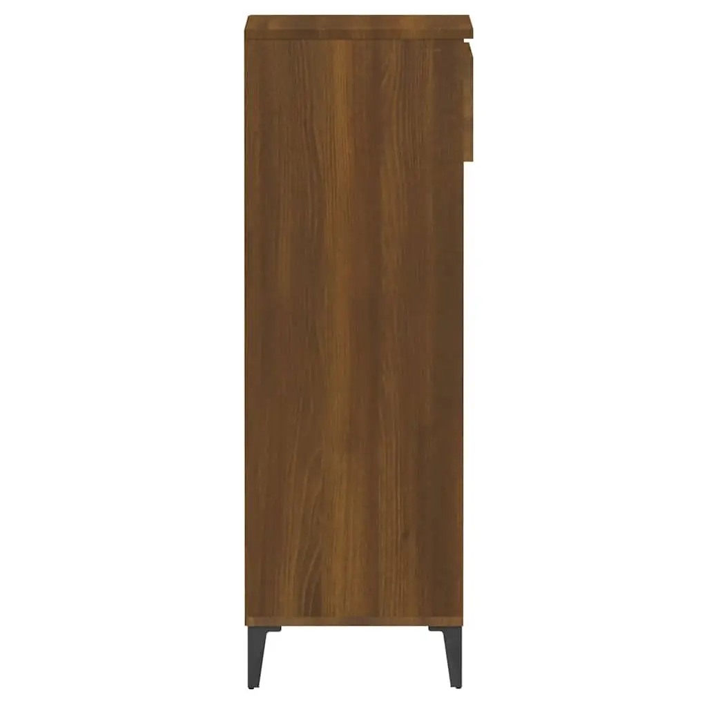 Shoe Rack Brown Oak 40x36x105 cm Storage Organiser Cabinet Shelves Drawer