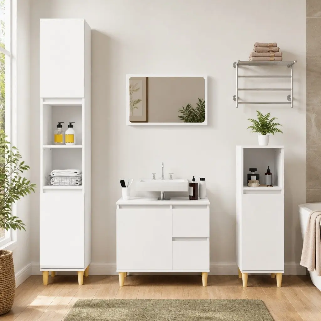 Bathroom Vanity Cabinet with 6 Compartments