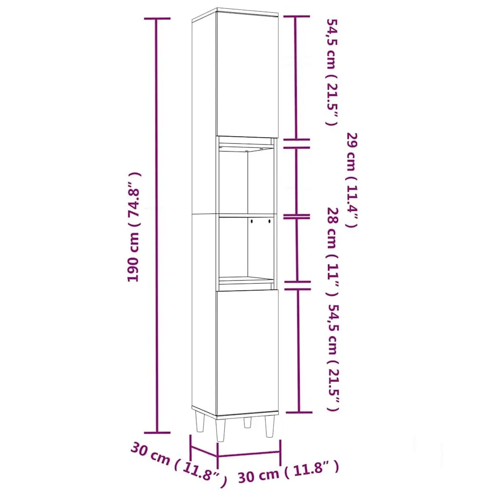 Bathroom Vanity Cabinet with 6 Compartments