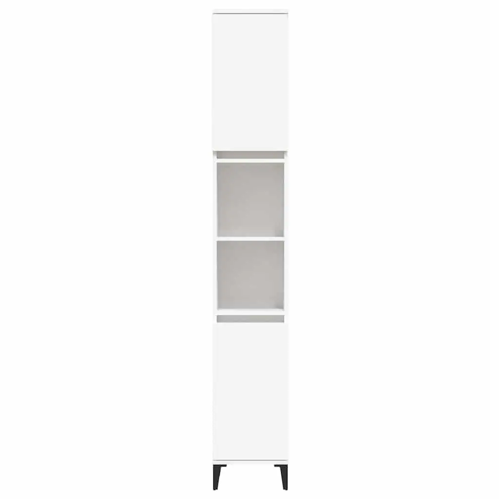 Bathroom Cabinet White 30x30x190 cm Storage Cupboard Engineered Wood