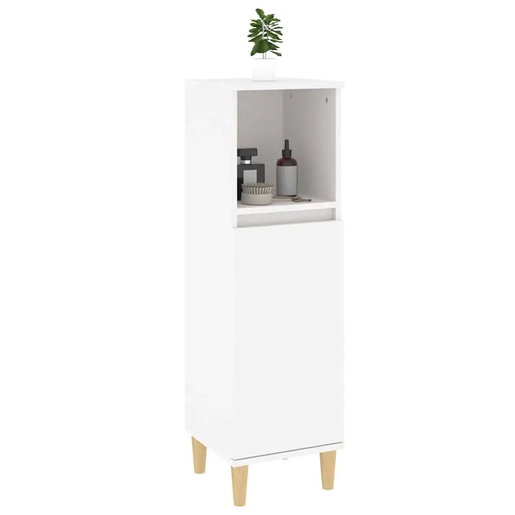 Bathroom Vanity Cabinet White Storage Cupboard Engineered Wood 30x30x100cm
