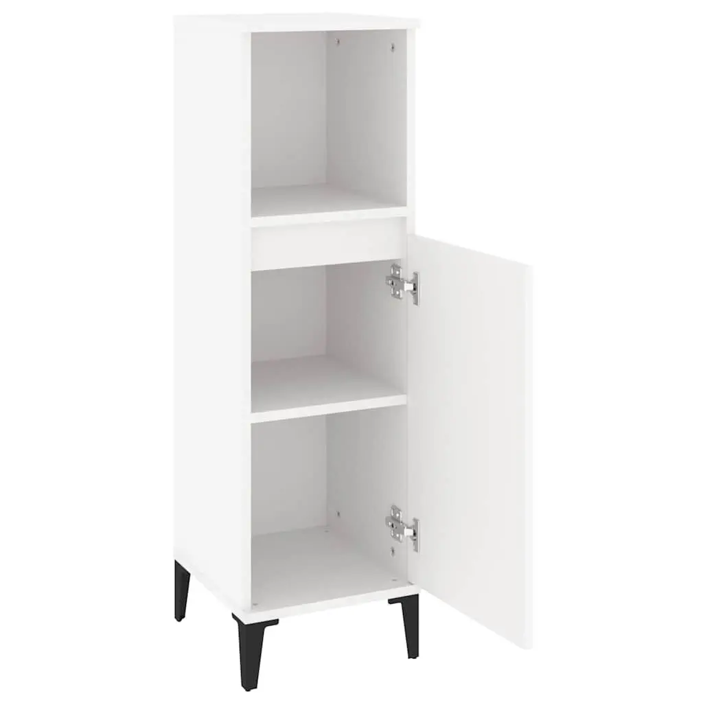 Bathroom Vanity Cabinet White Storage Unit Engineered Wood 30x30x100cm