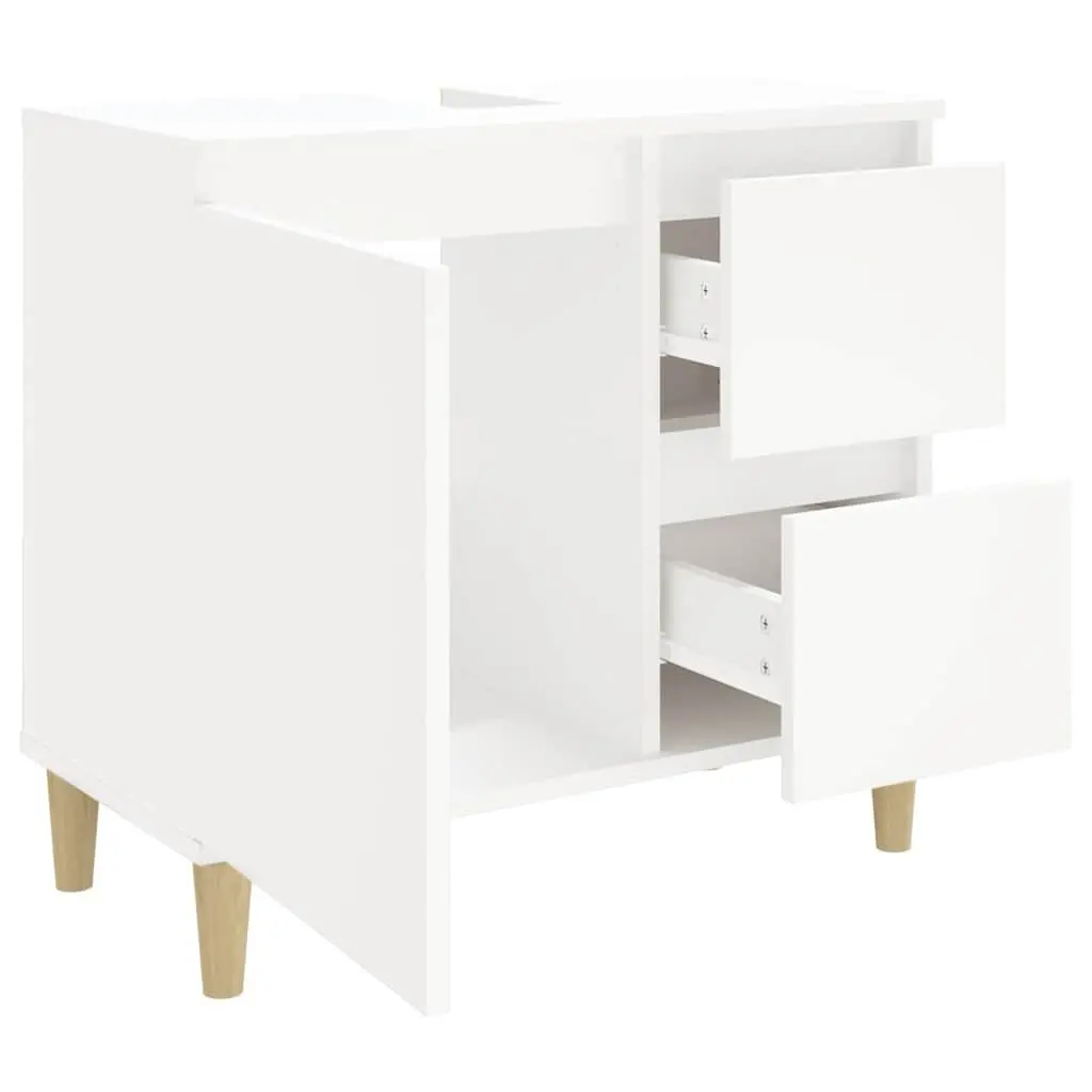 Bathroom Vanity Cabinet White Storage Unit Engineered Wood Drawers Compartment