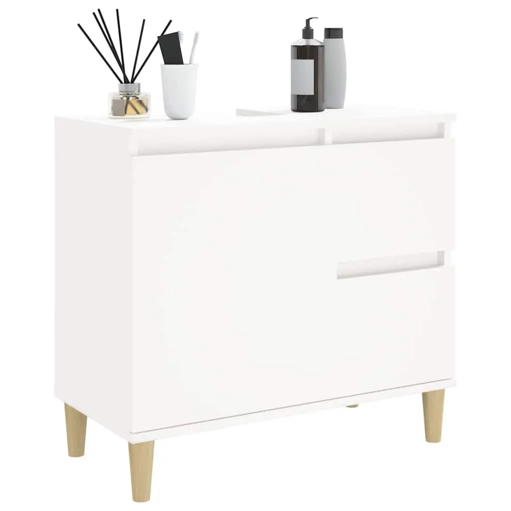Bathroom Vanity Cabinet White Storage Unit Engineered Wood Drawers Compartment