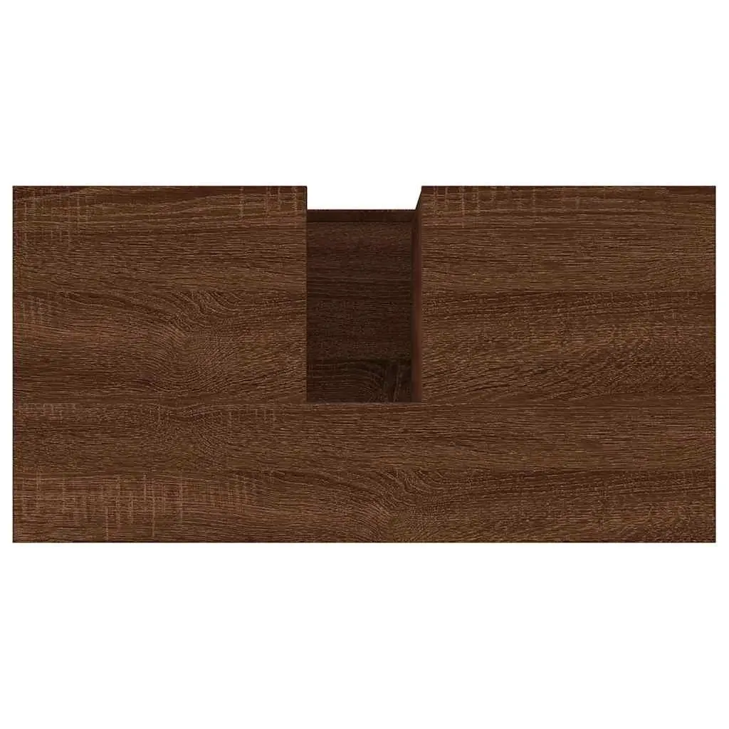 Bathroom Vanity Cabinet Brown Oak 65x33x60cm Engineered Wood Storage Cupboard