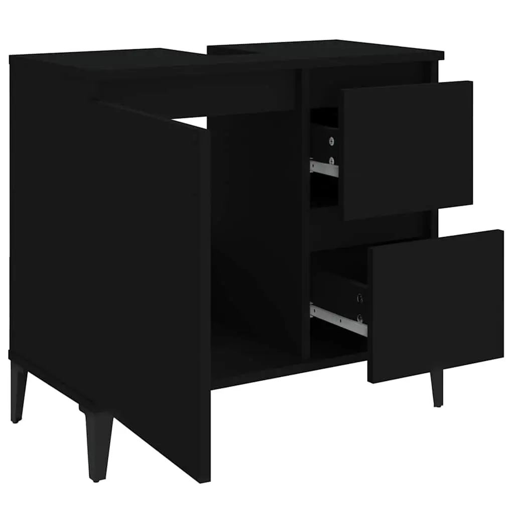 Black Engineered Wood Bathroom Vanity