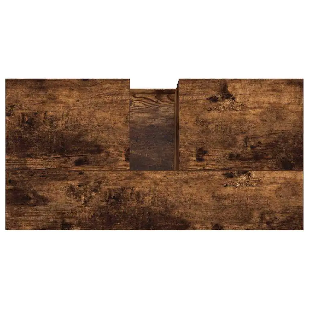 Bathroom Vanity Cabinet Brown Engineered Wood Storage Unit 65x33x60cm