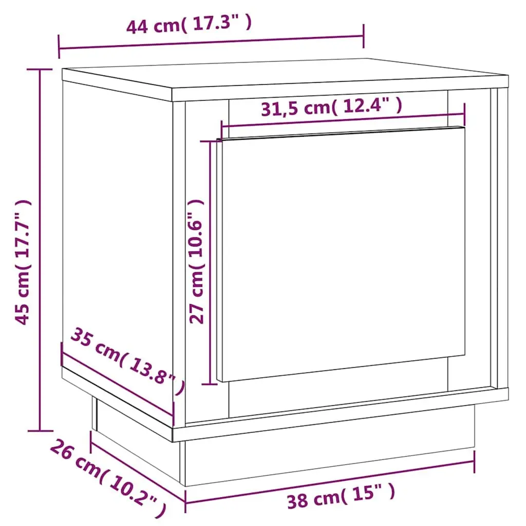 Bedside Cabinets for Bedroom 44x35x45 cm Modern Nightstand Storage Cabinet 2 pcs White