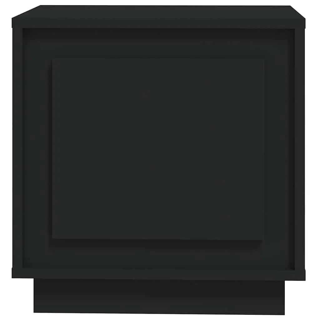 Black Bedside Cabinets 2 Piece Engineered Wood Nightstands 44x35x45 cm Storage for Bedroom