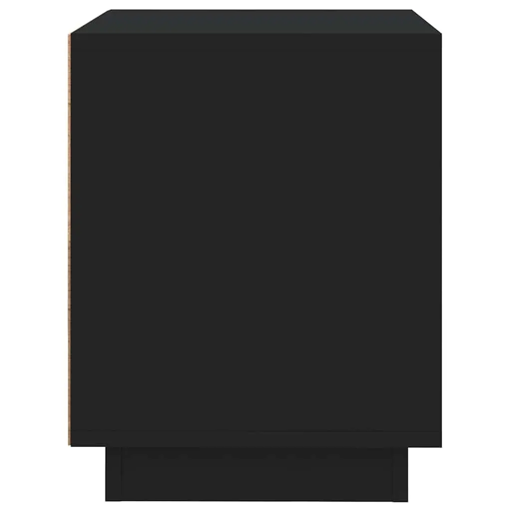 Black Bedside Cabinets 2 Piece Engineered Wood Nightstands 44x35x45 cm Storage for Bedroom