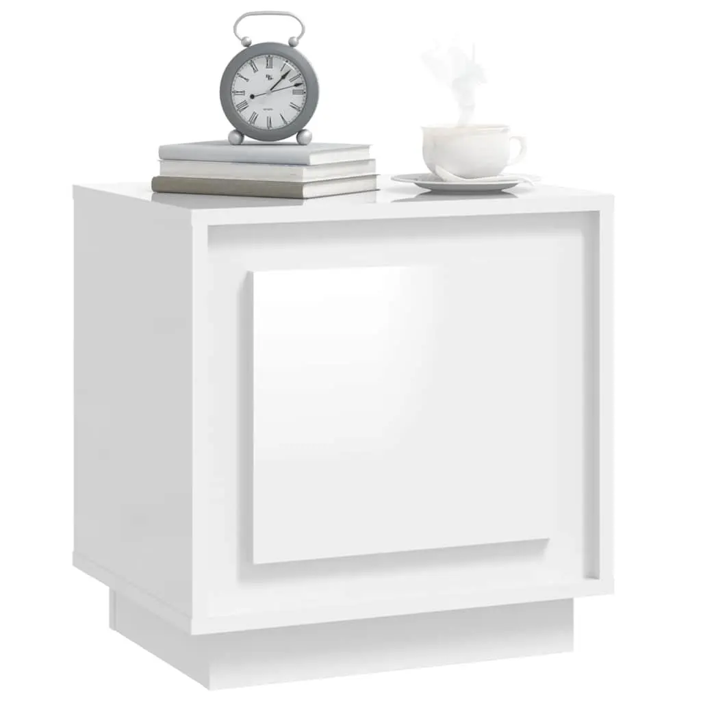 Nightstand Storage Cabinet Set of 2 for Bedroom or Living Room White 44x35x45cm