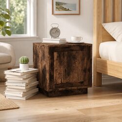 Specifications of Modern Bedside Cabinet in Smoked Oak