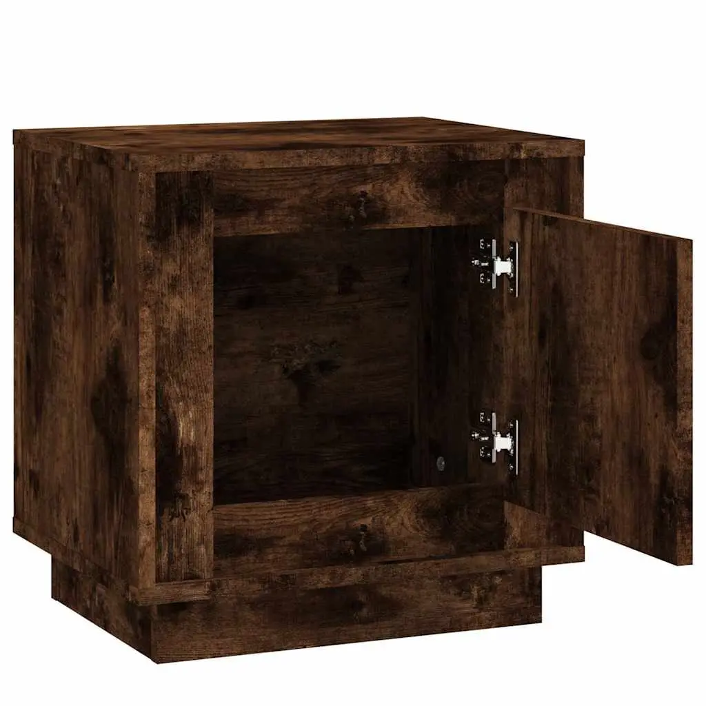 Bedside Cabinets 2 pcs Brown Modern Nightstand Storage Table Engineered Wood