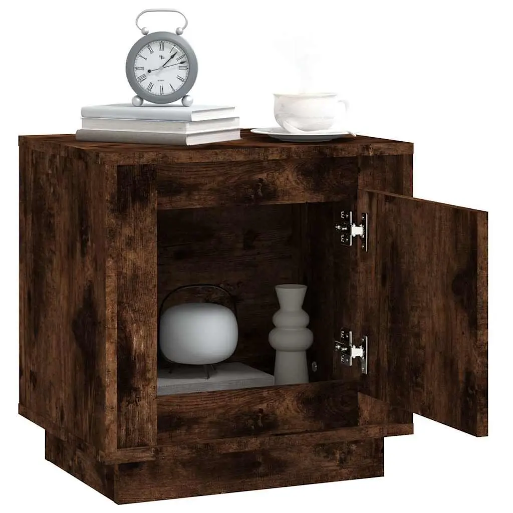 Bedside Cabinets 2 pcs Brown Modern Nightstand Storage Table Engineered Wood