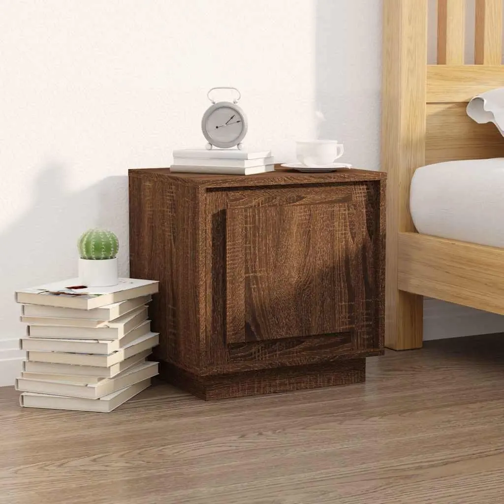 Nightstand Set of 2 for Bedroom or Living Room Brown Oak Engineered Wood 44x35x45 cm Storage Cabinets