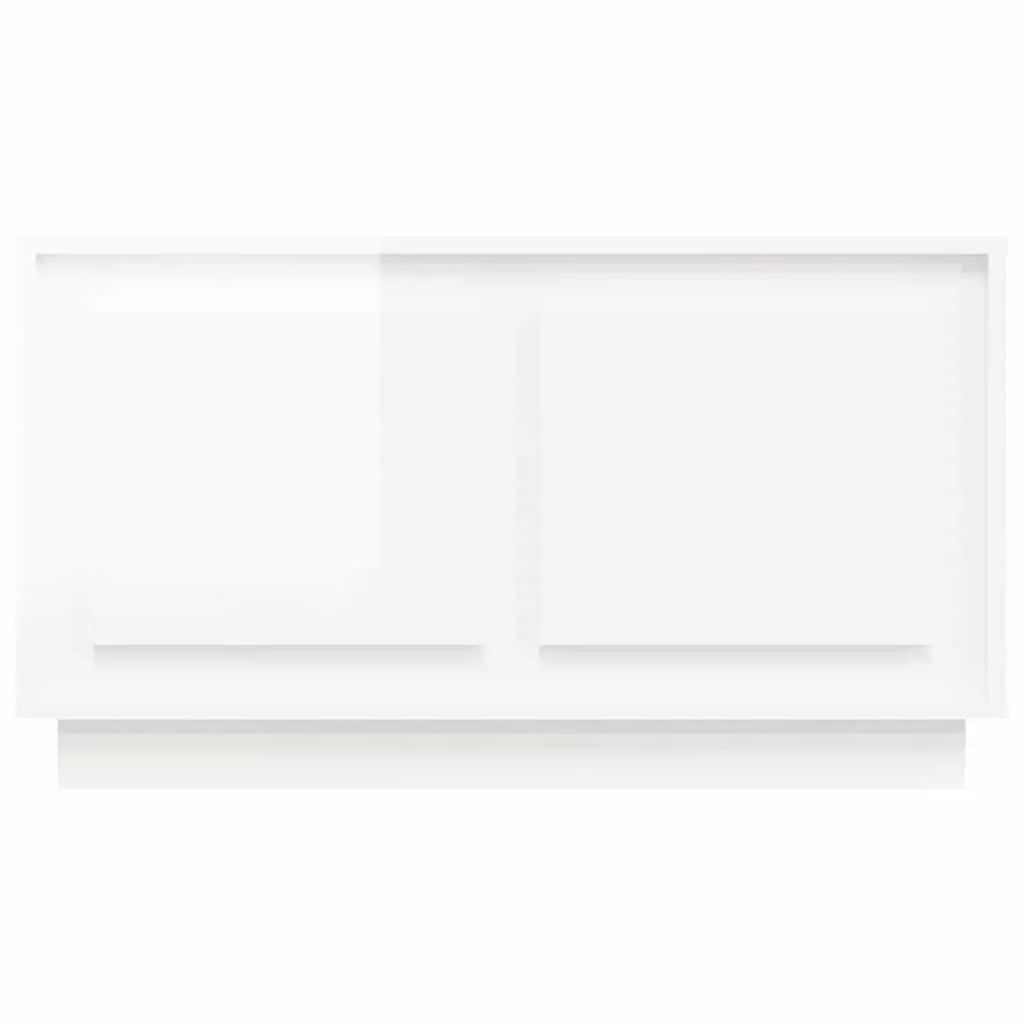 TV Cabinet Living Room 80 x 35 x 45 cm White High Gloss Media Stand Storage Unit