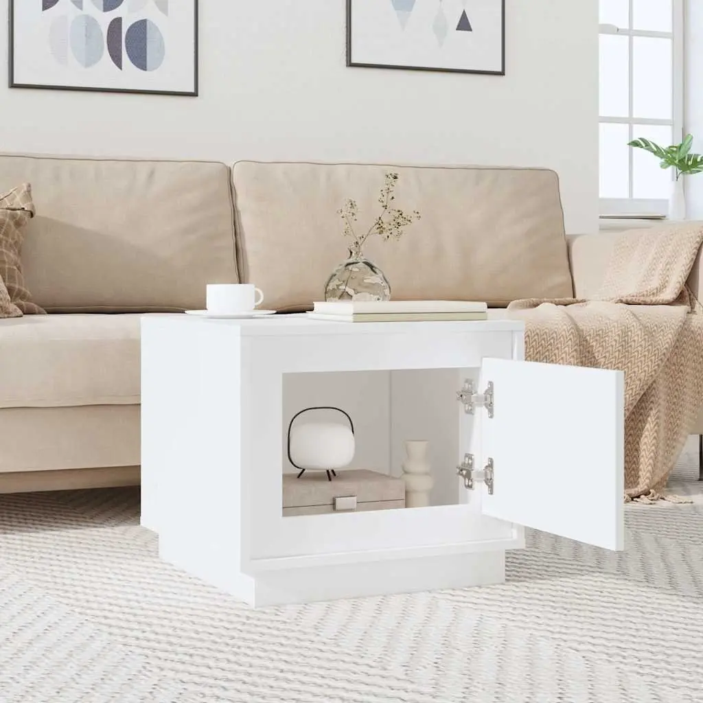 Coffee Table High Gloss White Storage Cabinet Living Room Accent Furniture
