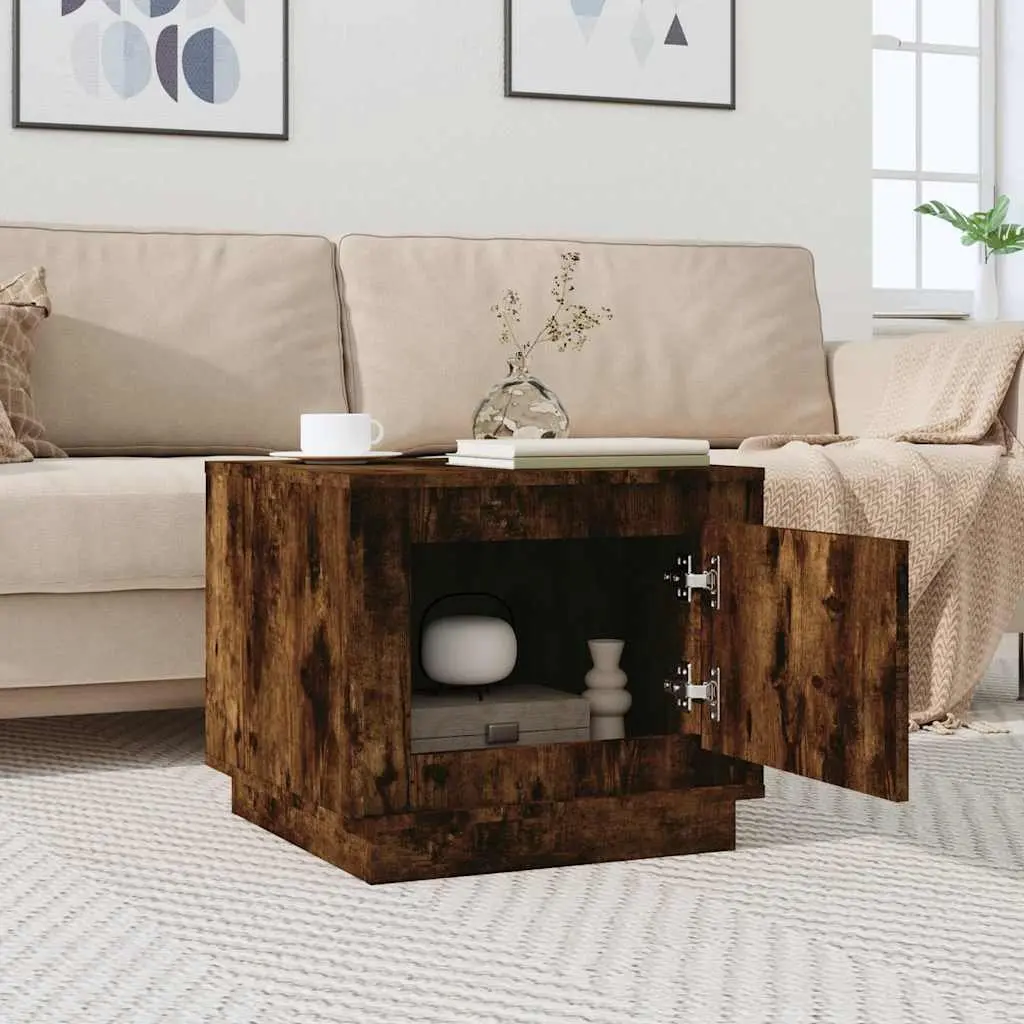 Coffee Table Living Room Smoked Oak 51 x 50 x 44 cm Engineered Wood with Storage Door