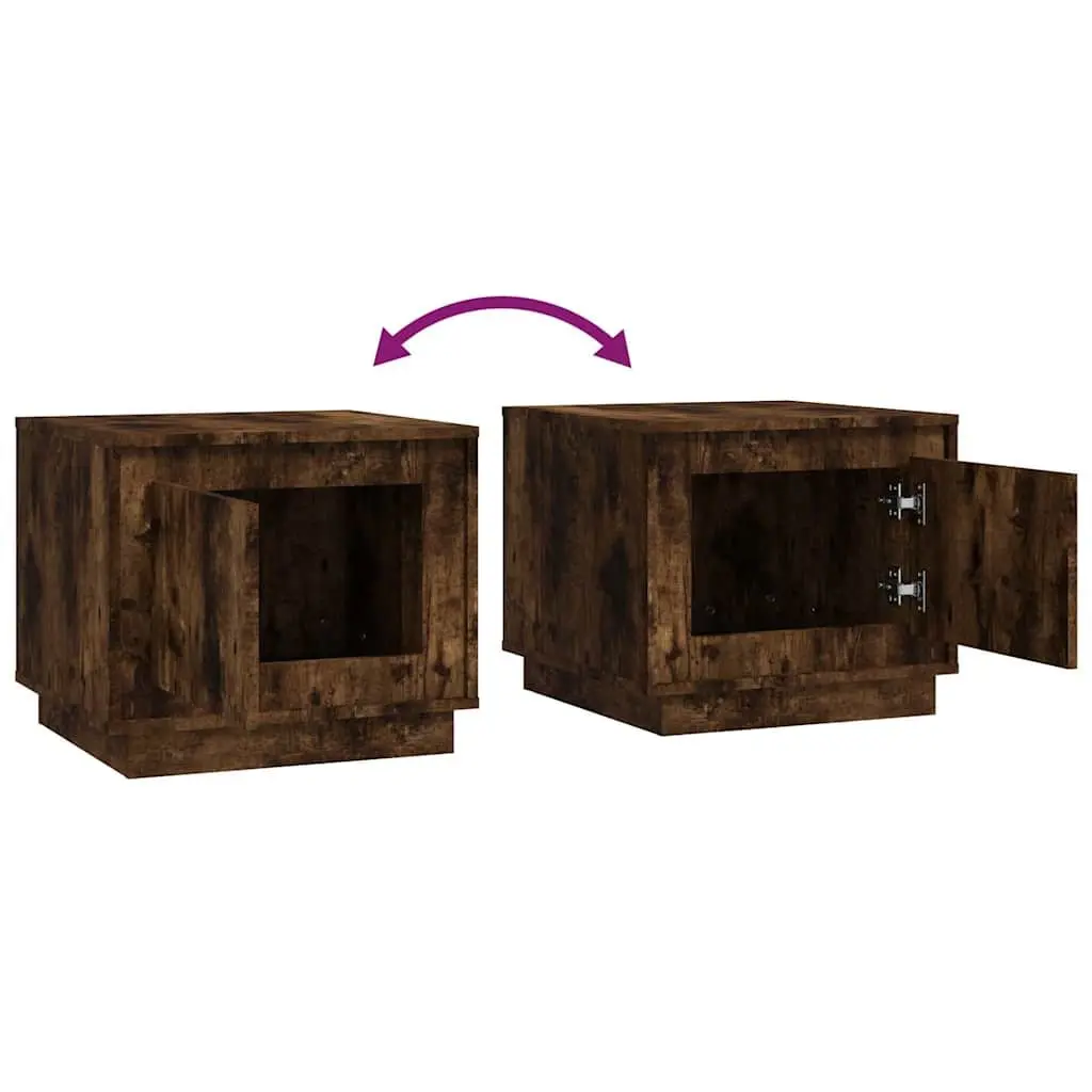 Coffee Table Living Room Smoked Oak 51 x 50 x 44 cm Engineered Wood with Storage Door