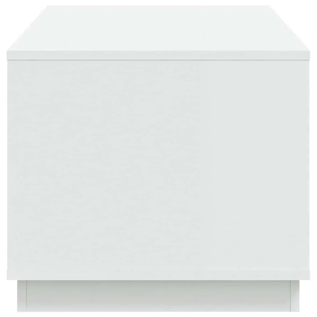 Coffee Table White 102x50x44 cm with Storage Compartments Engineered Wood Accent