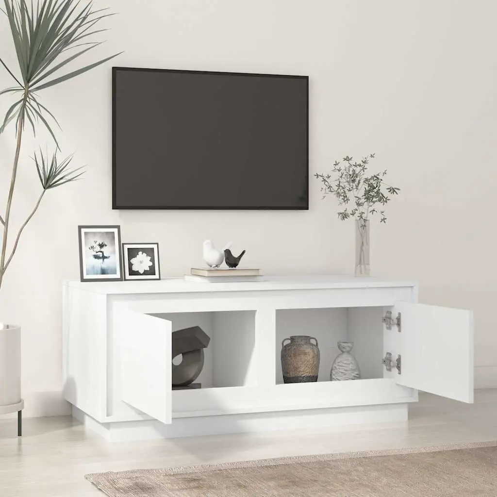 Coffee Table White High Gloss Storage Compartments Engineered Wood Living Room