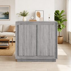 Sideboard Grey Sonoma 80x34x75cm Storage Cabinet Engineered Wood Compartments
