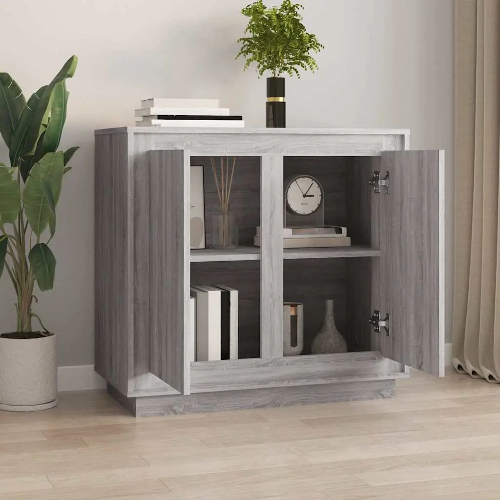 Sideboard for Home Storage Grey 80x34x75cm Engineered Wood Compartments