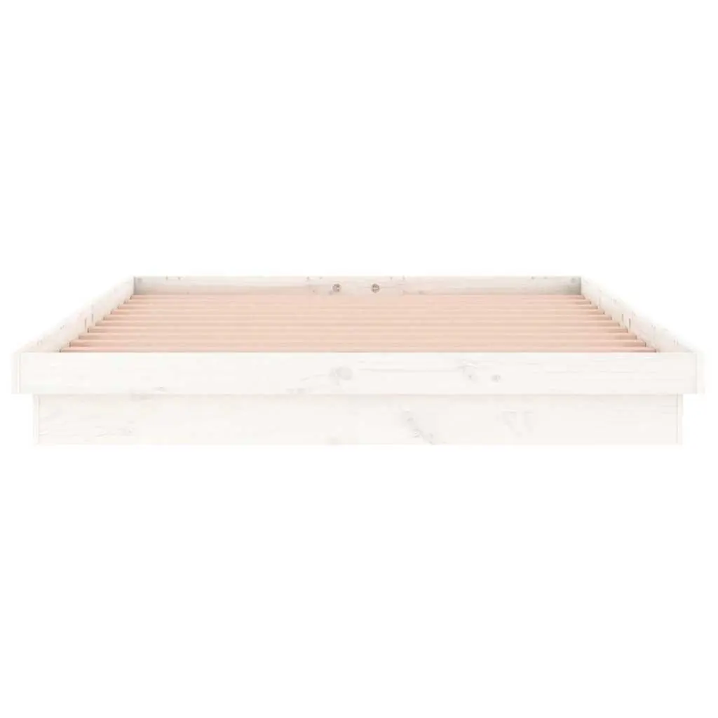 LED Bed Frame for Bedroom 150x200cm Solid Wood with Remote Control