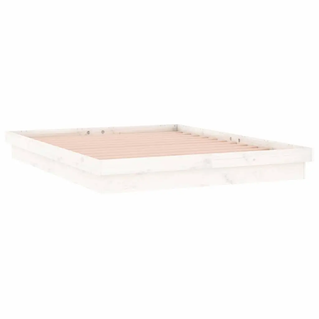 LED Bed Frame Solid Pine 135x190 cm