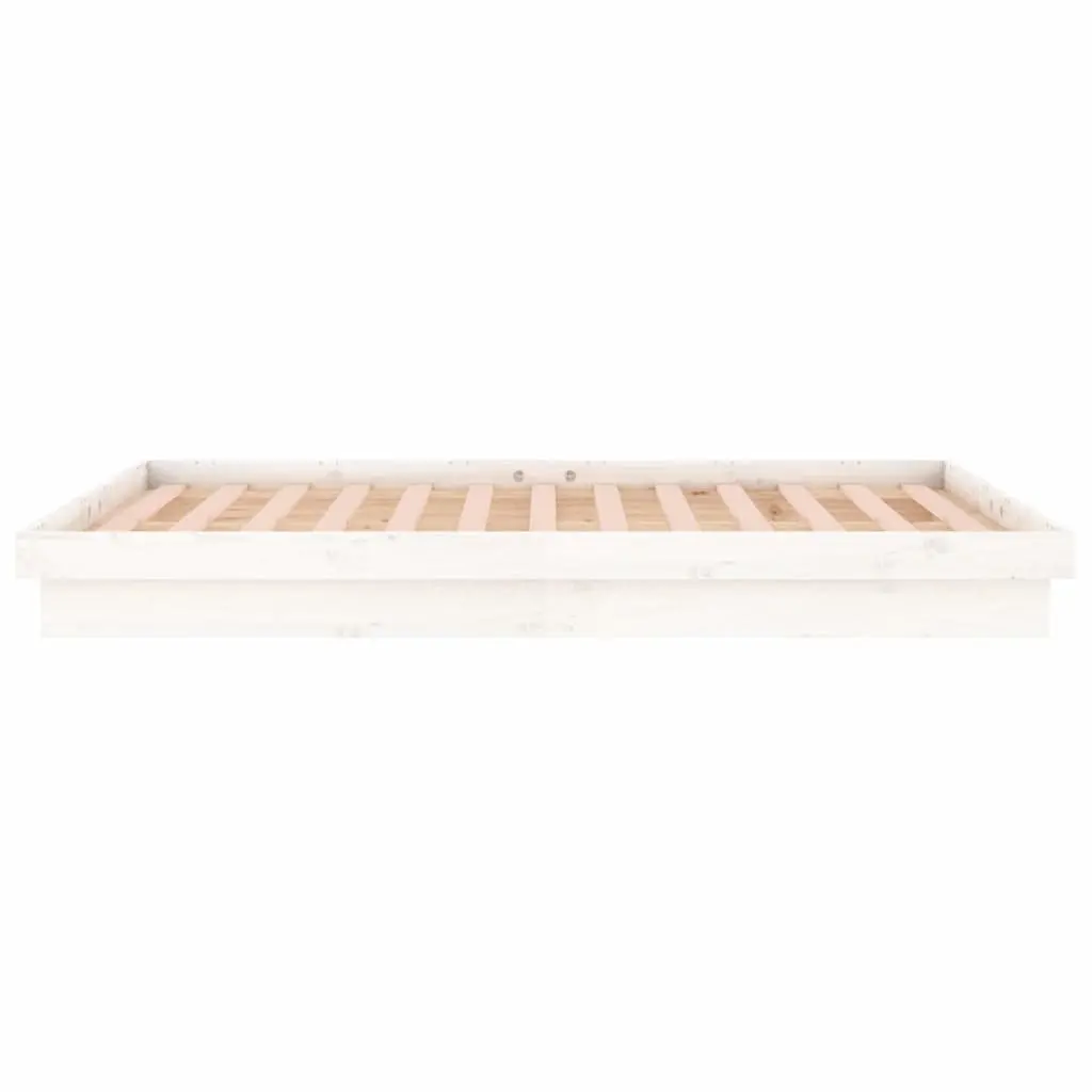 LED Bed Frame Solid Pine 135x190 cm