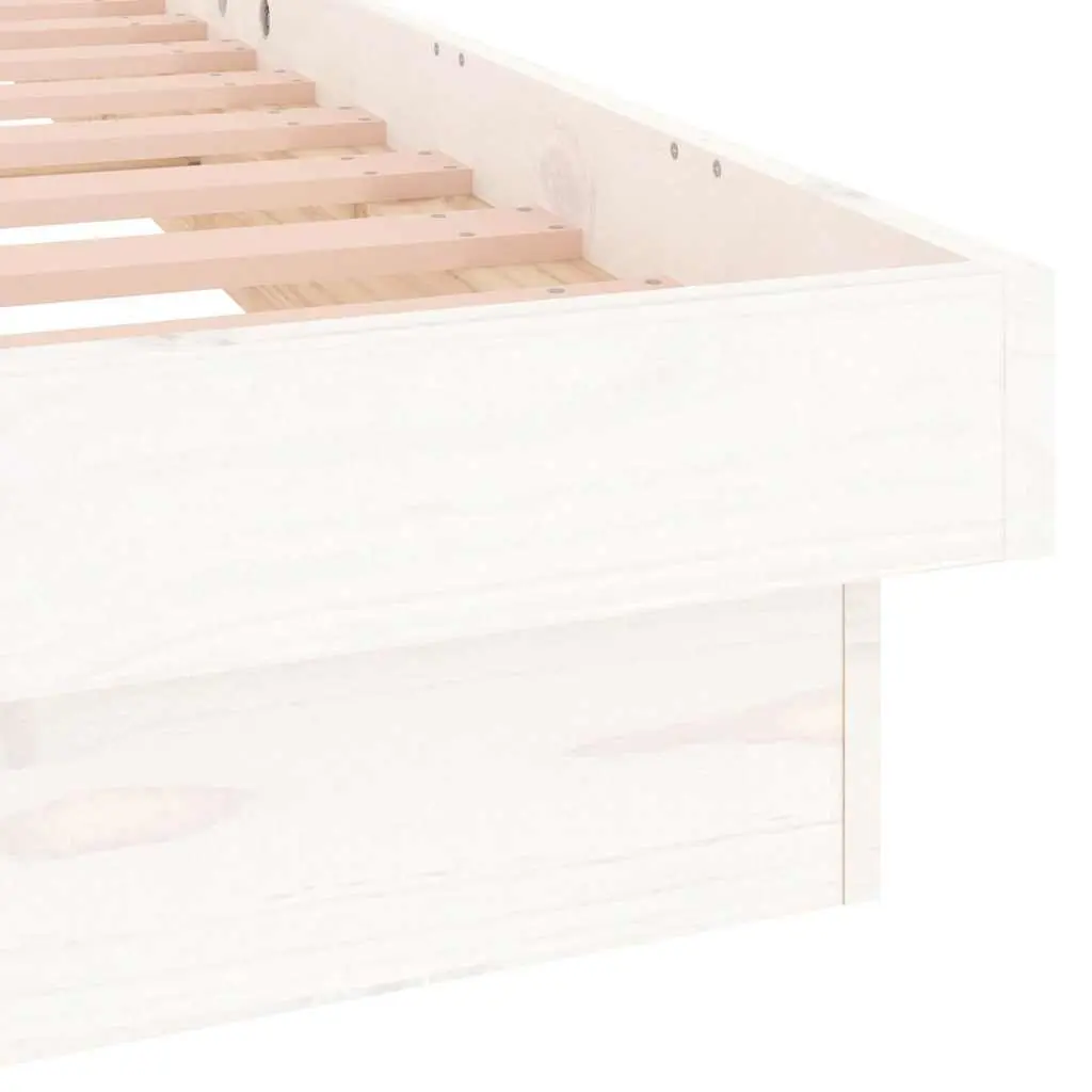 LED Bed Frame Solid Pine 135x190 cm