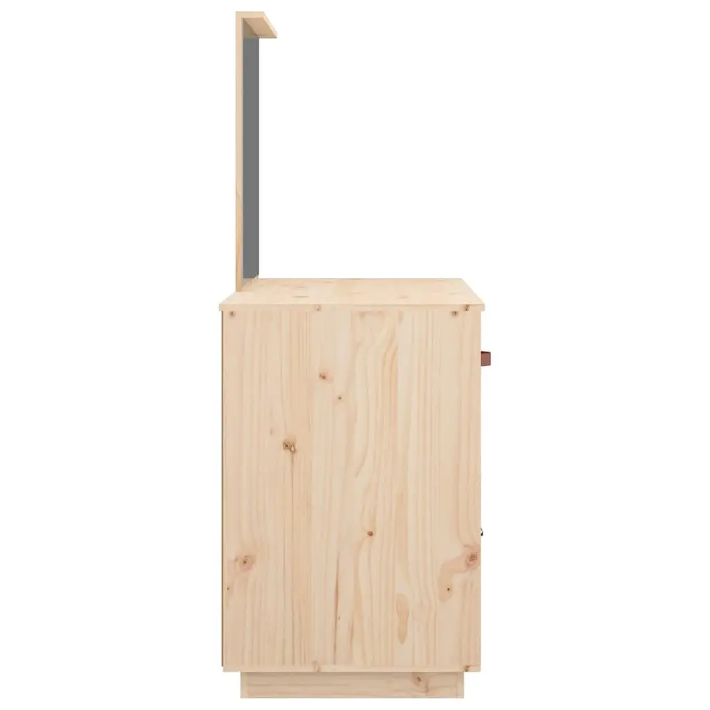 Dressing Table 95x50x134 cm in Solid Pine Wood with Drawer and Mirror