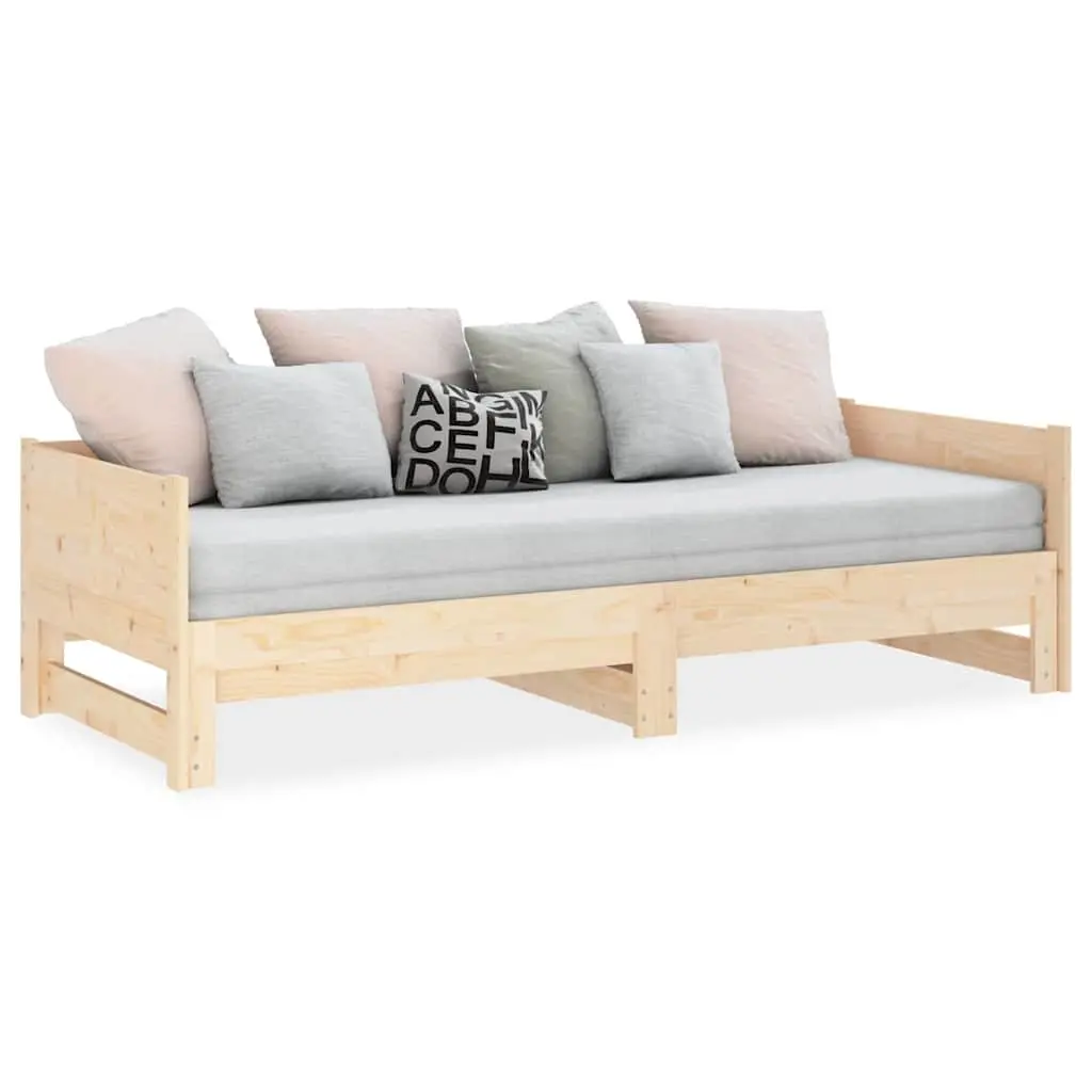 90x190cm Pull-out Day Bed Frame in Solid Pine Wood