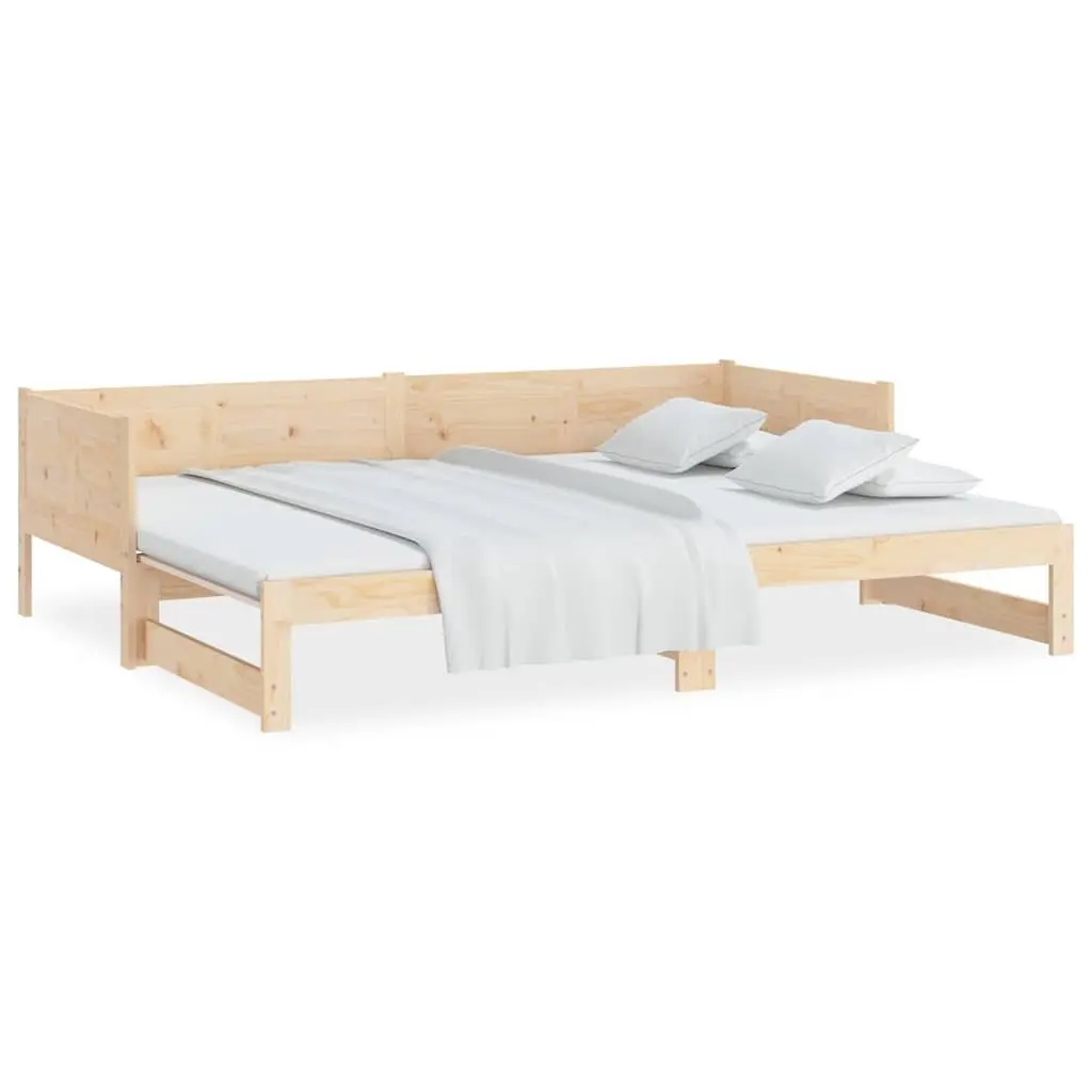 90x190cm Pull-out Day Bed Frame in Solid Pine Wood